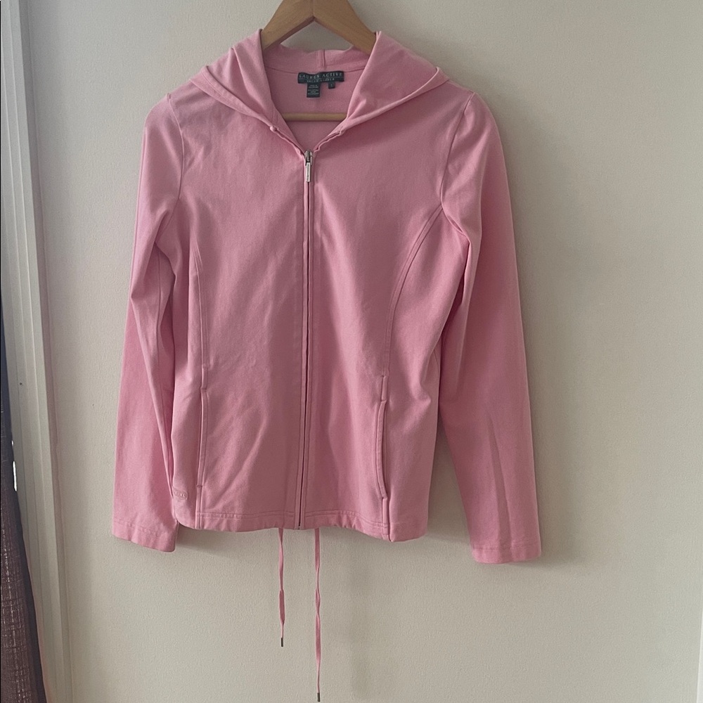 Women's Ralph Lauren Active Pink Jacket with Hood and Full Zipper.Like new.